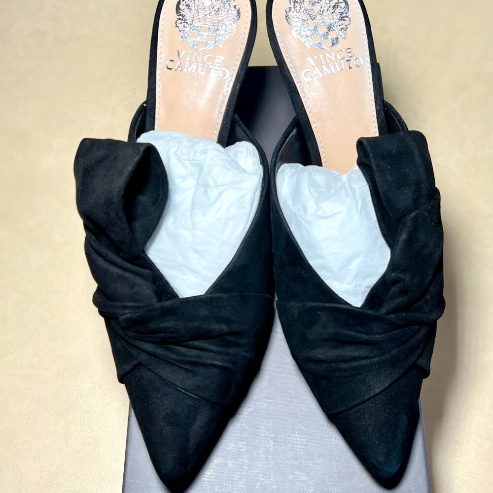 Vince Camuto Amillada Suede Slip On Pointed Toe Heels Mules